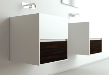 CUBIC - Wall-mounted square washbasin with drawers by MOMA Design - view 3